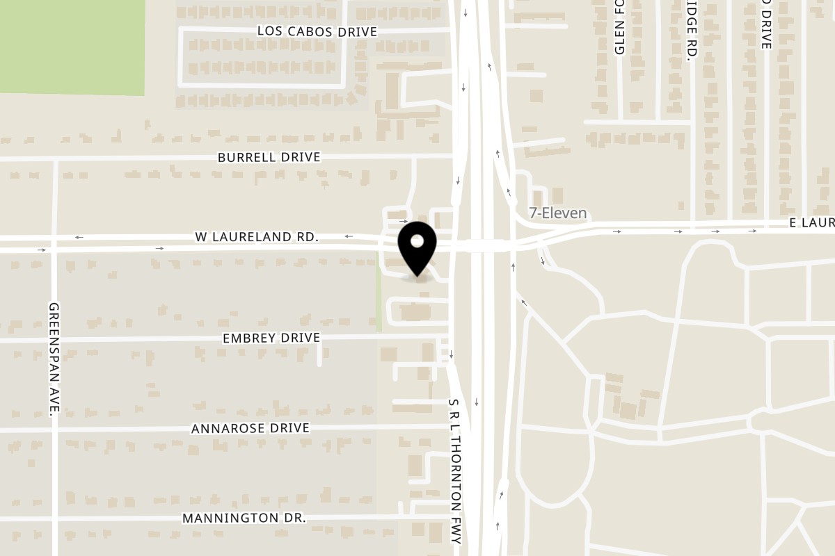 Map showing the location of Taco King on 6005 S R L Thornton Fwy in Dallas